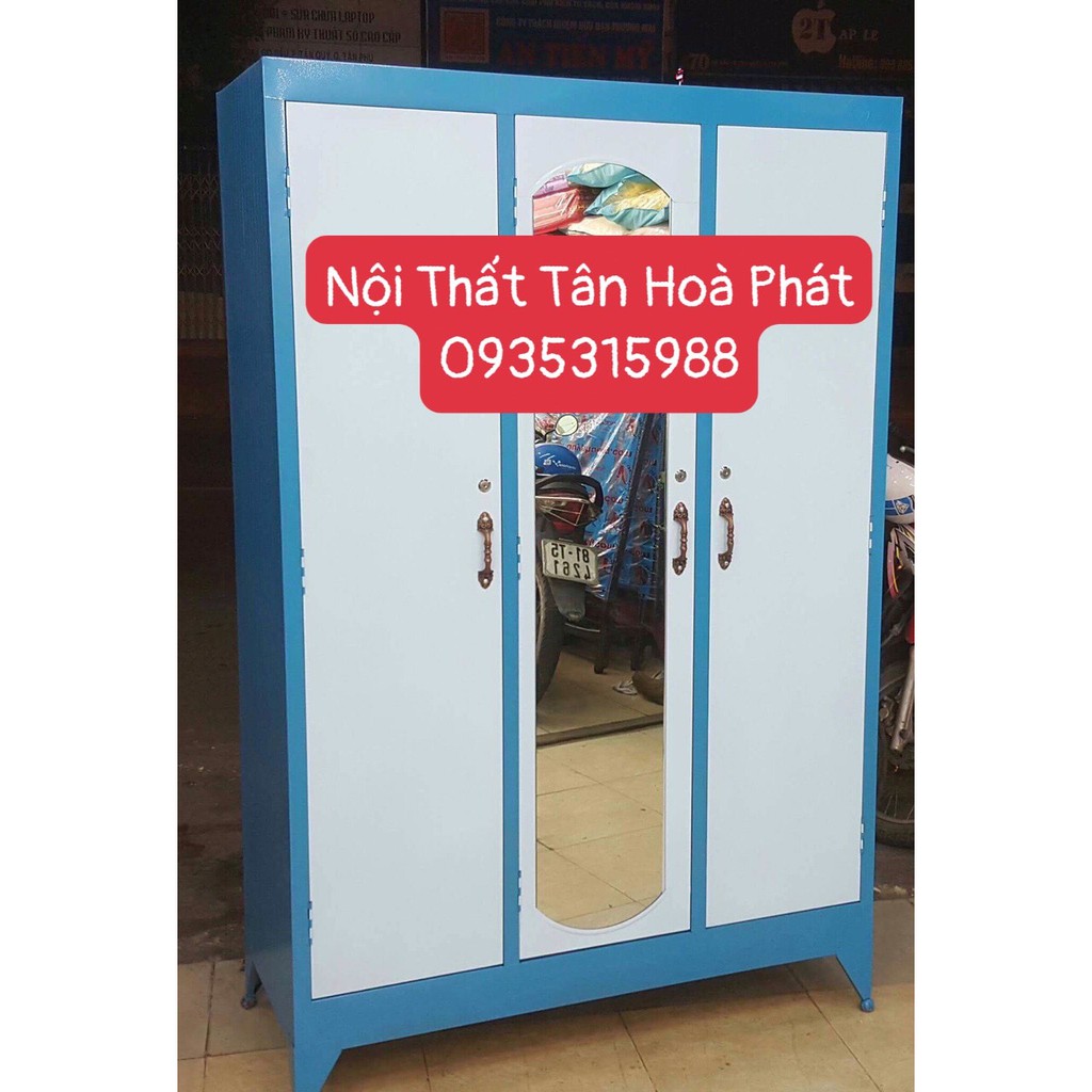 Tủ sắt quần áo giá rẻ cao 1m8 ngang 1m4 – TSDT08