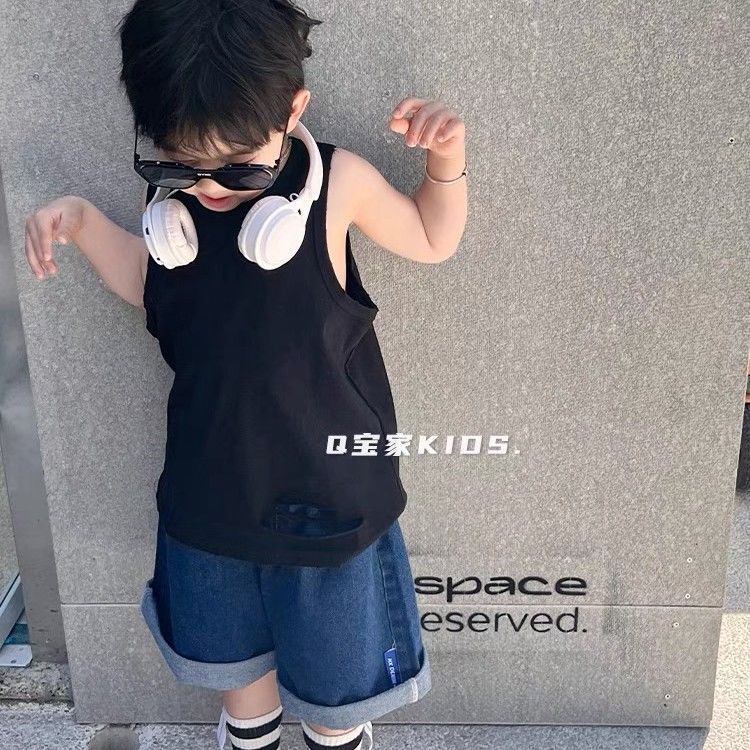 Áo Thun Cotton Mỏng Sát Nách Dáng Rộng Thoải Mái Thời Trang Mùa Hè Cho Bé Trai YF5