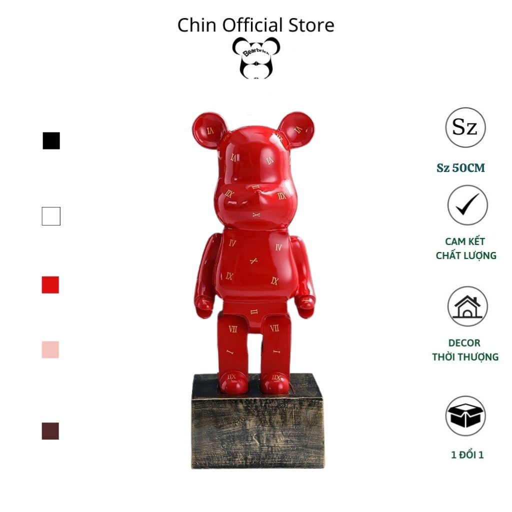 Bearbrick, gấu bearbrick 50cm, mẫu LV la mã đủ 5 màu chất liệu thạch cao - Chin Official Store