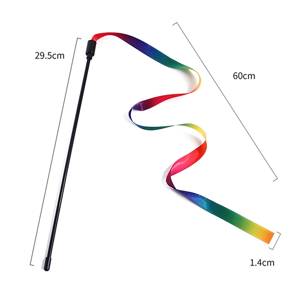 Gậy đồ chơi gắn ruy băng nhiều màu dễ thương dành cho mèo