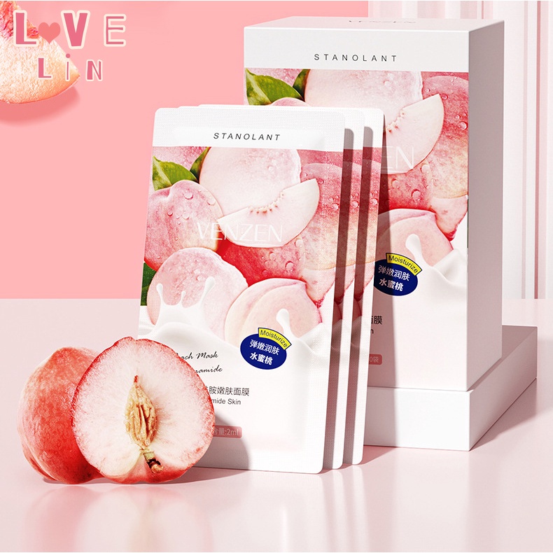 [Hàng mới về] Mặt nạ Venzen chiết xuất đào Niacinamide dưỡng ẩm làm sáng và trẻ hóa làn da