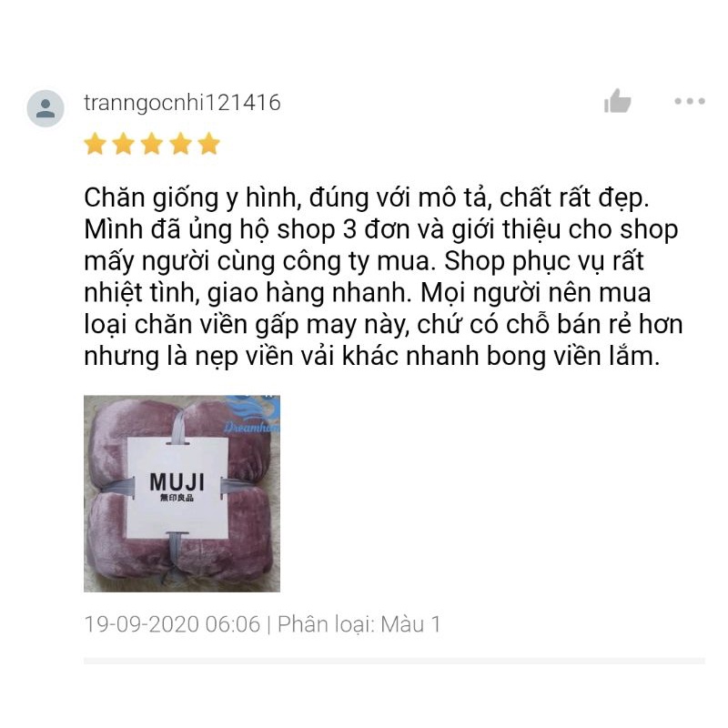 Chăn lông tuyết Muji mềm mịn, mền lông tuyết nhiều màu kích thước 2mx2m2 1,5kg