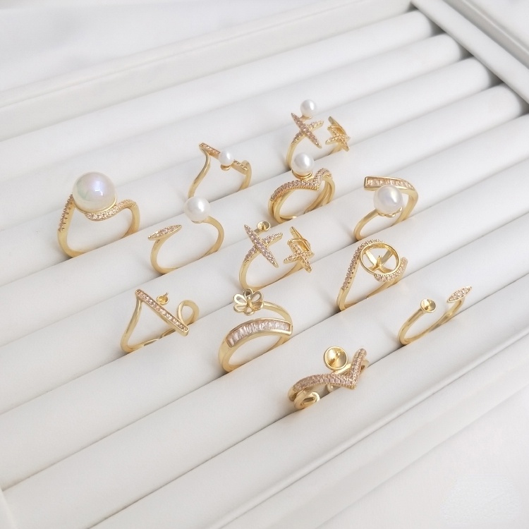 Giá Đỡ Nhẫn Bằng Đồng Đính Đá Zircon 14K Sang Trọng diy