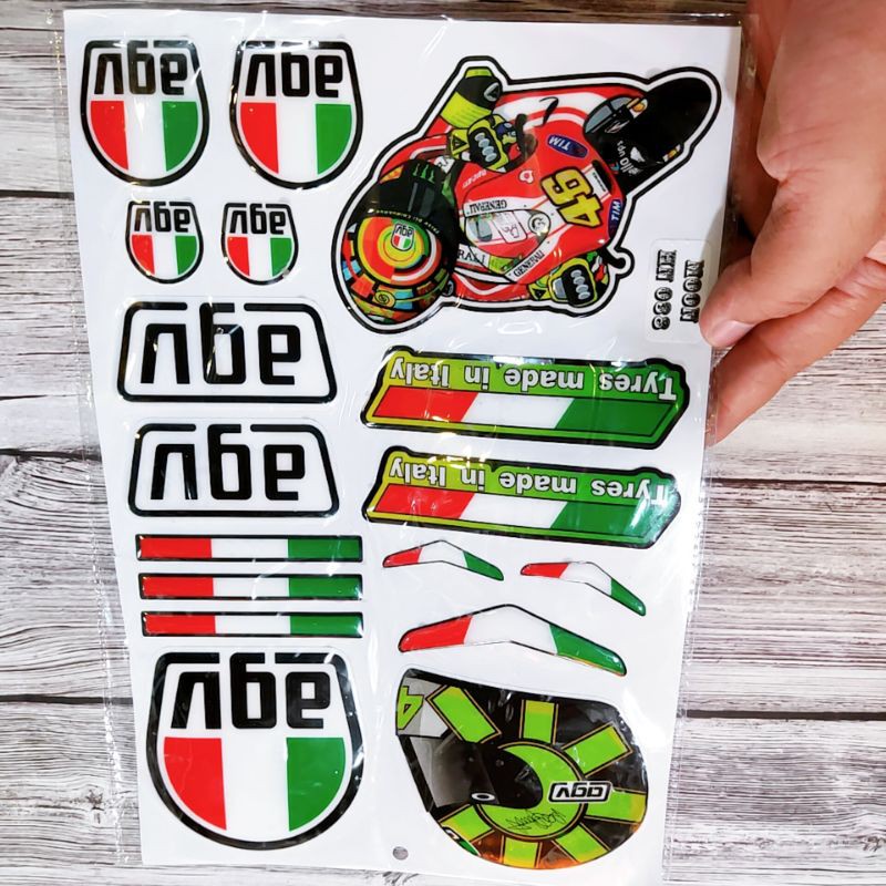 Bộ tem logo , nhãn dán hình agv , chữ agv , nón agv...