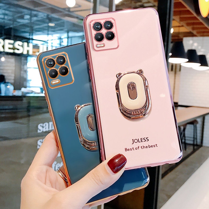 Ốp điện thoại màu kẹo ngọt có giá đỡ nữ tính dành cho OPPO REALME 8 5G V13 Q3 Q3I 5G REALME 8 PRO