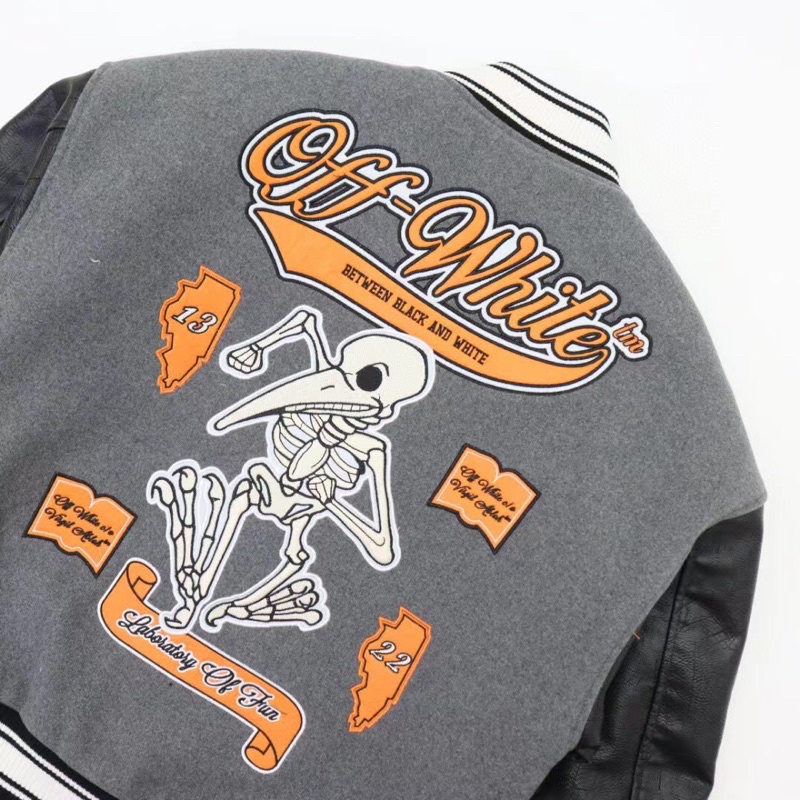 ⚡️⚡️ Áo Varsity Off-White ss21/ Off-White Leather Varsity Jacket -Áo khoác Off-White/ Bomber Off- White