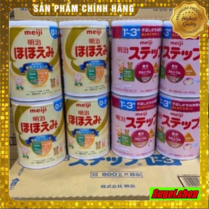 Sữa Meiji nội địa Nhật cho bé số 0-1/số 1-3 hộp sắt 800gr và dạng thanh (Date mới nhất)