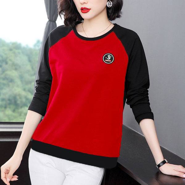 Áo thun tay dài dáng rộng thời trang cho phụ nữ trung niên