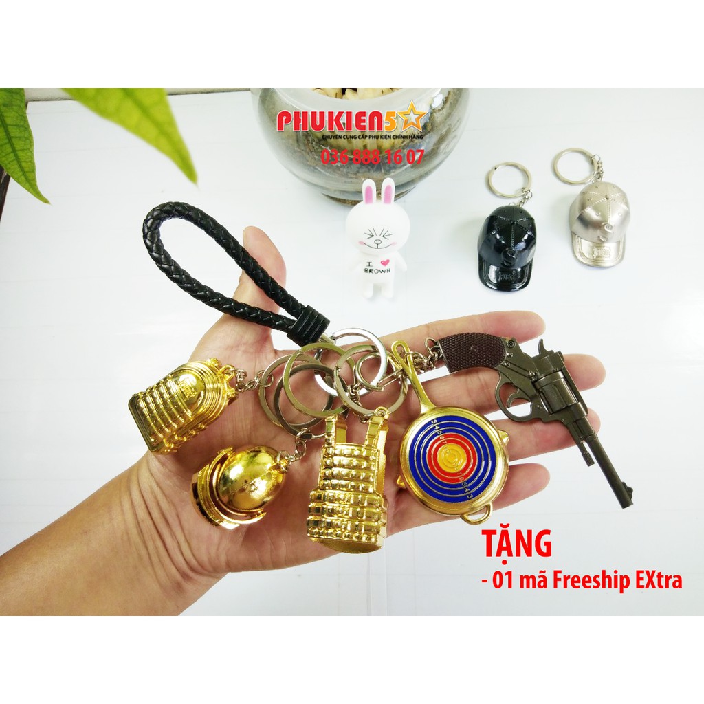 Combo 6 món Móc khóa PUBG GOLD cực chất - Chất liệu kim loại - sơn tĩnh điện cực bền(P5)