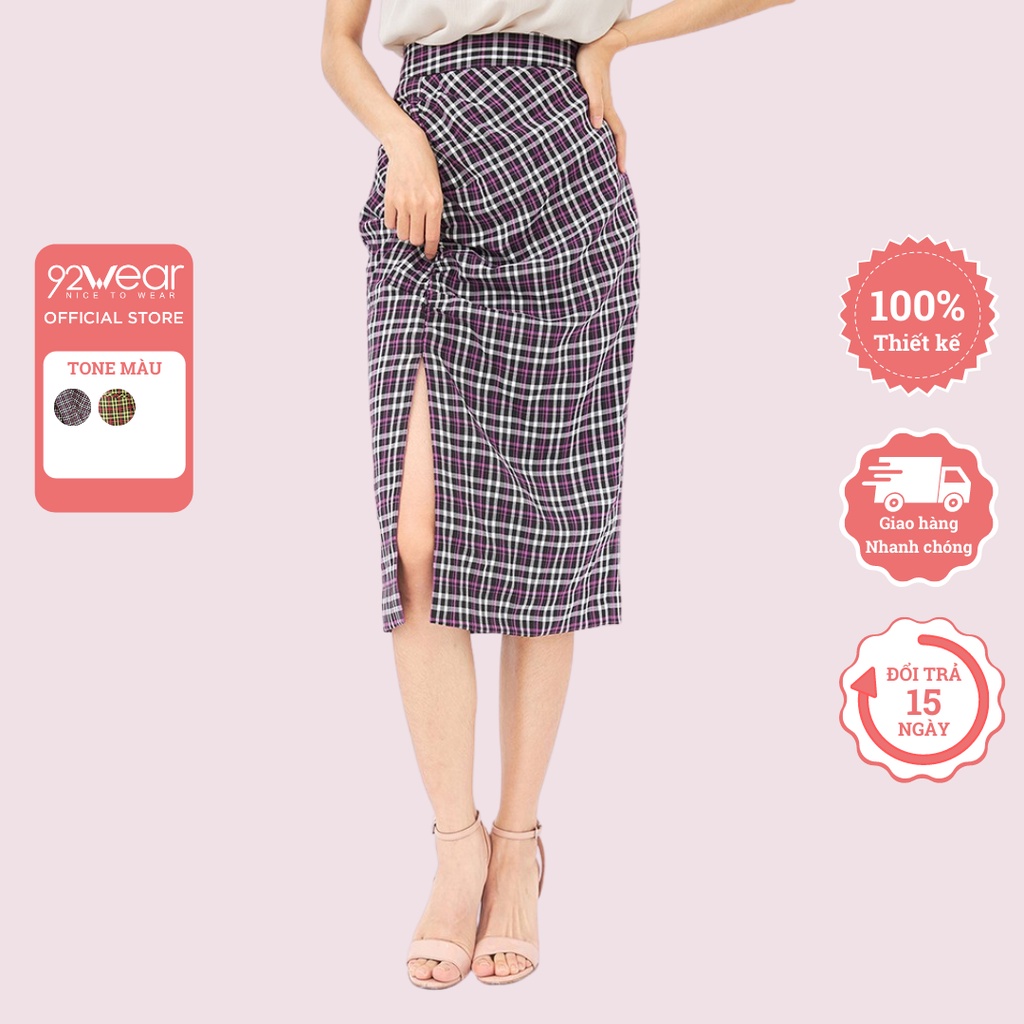 Chân váy ulzzang 92WEAR thiết kế dài rút nhún một bên JDA1724