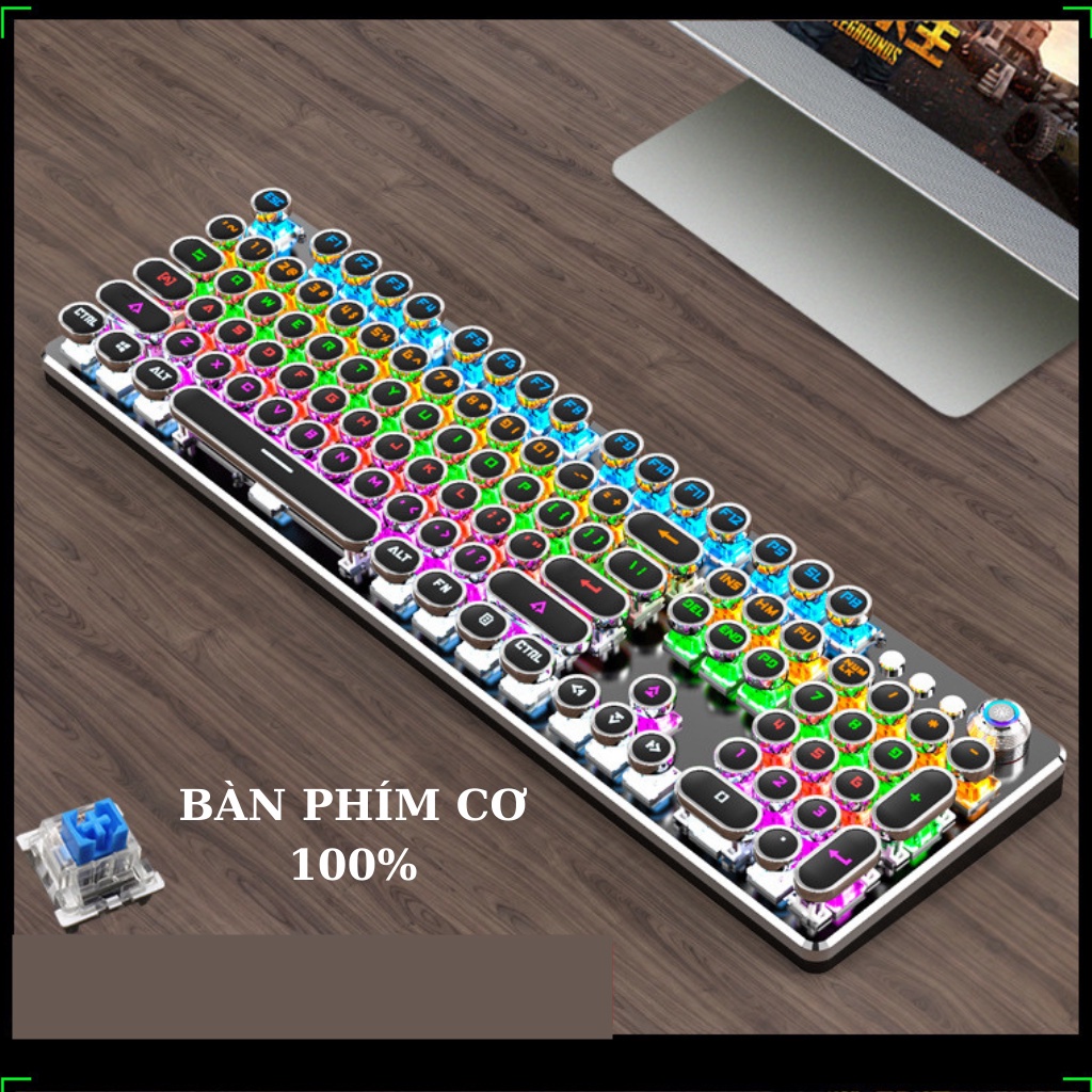 Bàn phím cơ gaming, Bàn phím máy tính Meishang E87 dòng phím tròn LED tuổi thọ 50 triệu lần bấm BH 12 tháng