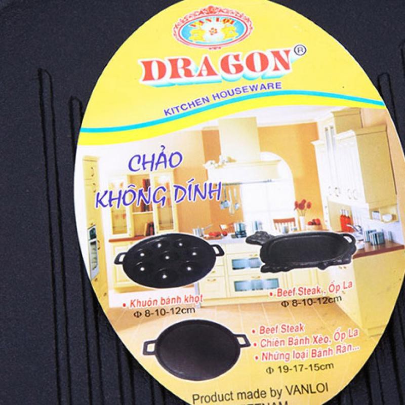 Bộ chảo gang tròn chống dính bít tết Dragon sử dụng dược cho tất cả các loại bếp,bếp ga,bếp điện,bếp từ,bếp than