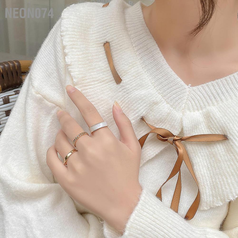 Set 3 Nhẫn Hở Đeo Khớp Ngón Tay Thời Trang Nữ