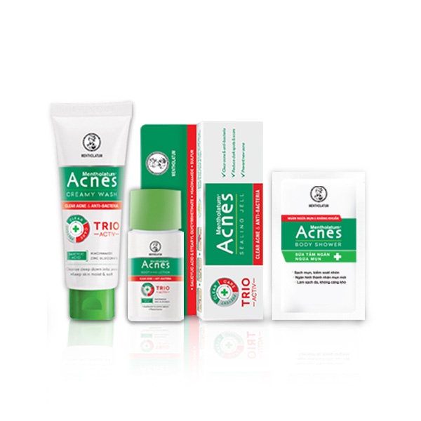 Acnes Bộ Sản Phẩm Du Lịch chăm sóc da mụn cho mặt và cơ thể Rohto Acnes Travel Set