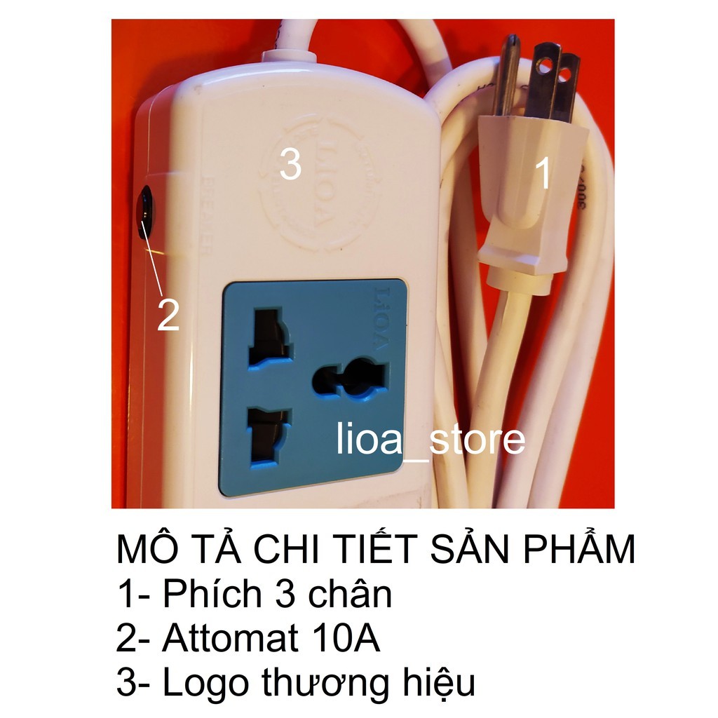 Ổ CẮM ĐIỆN LiOA 6 ĐA NĂNG - CÓ DÂY TIẾP ĐẤT.