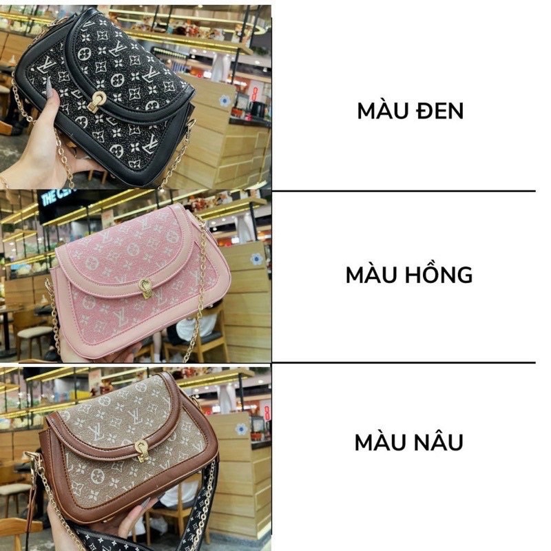 Túi Xách Nữ Kẹp Nách Hoạ Tiết Eo Vì, Túi Nữ Đeo Chéo Khoá Tròn Dây Bản To