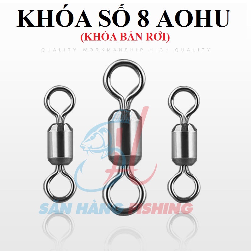 Khóa 8 AOHU săn hàng cao cấp- Hàng Loại 1, khóa Link, khóa ma ní số 8  câu đơn, câu đài, cá lớn