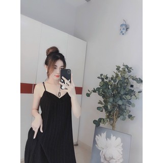 Đầm 2 dây dập ly dễ thương (hình thật+video)