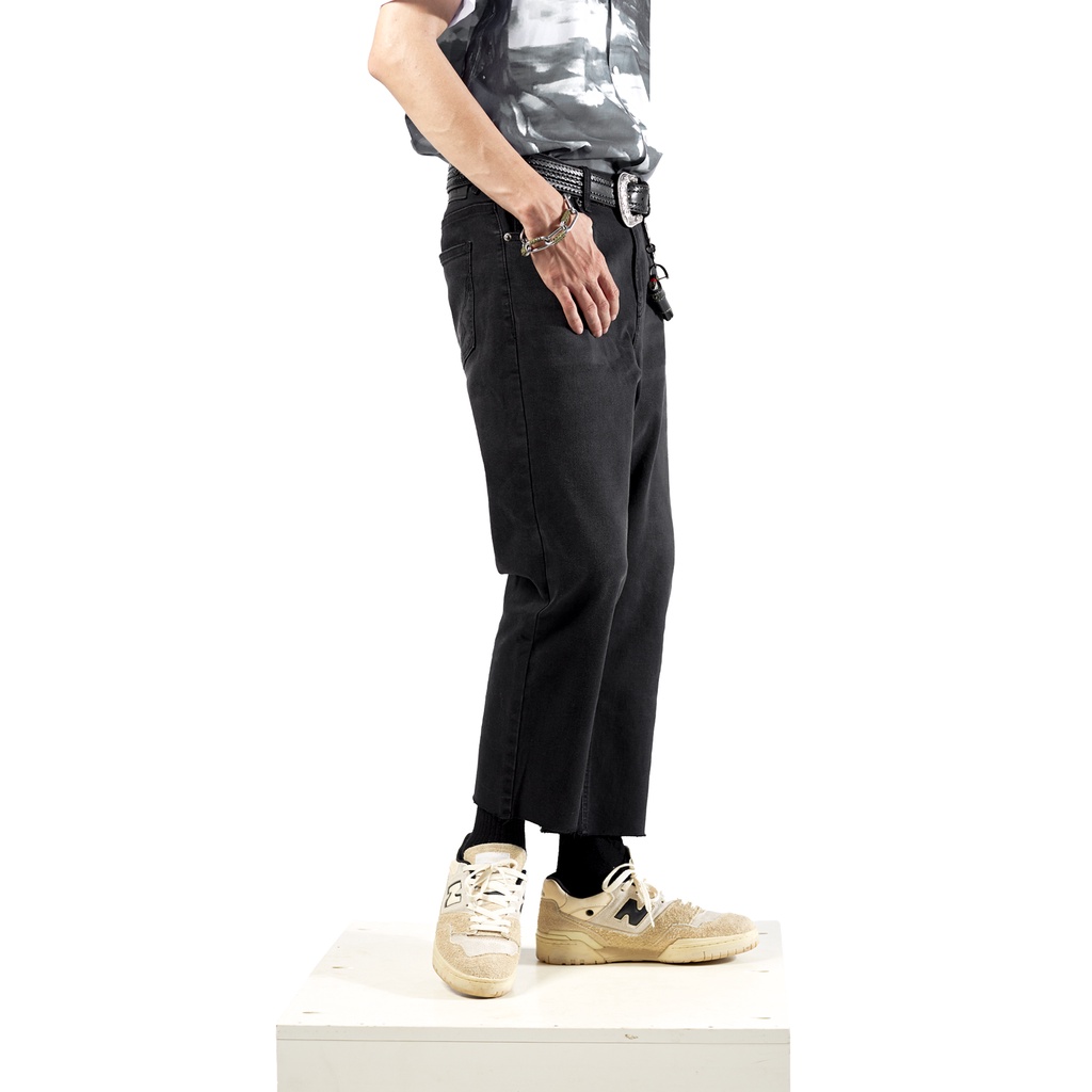 Quần Jeans Nam Snazzy Bò Dáng Ngắn Thoải Mái Co Giãn Tốt Bền Màu Form Trẻ Trung Crop Grey