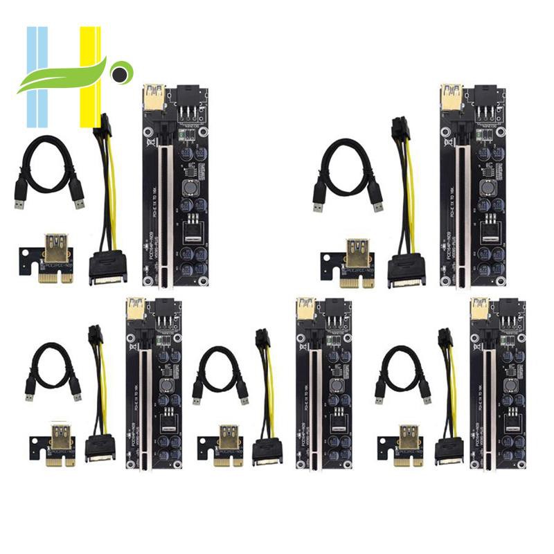 Set 5 Dây Cáp Thẻ 1x Sang 16x Pci-E 0.6m Usb 3.0 Cho Btc Ltc Mining