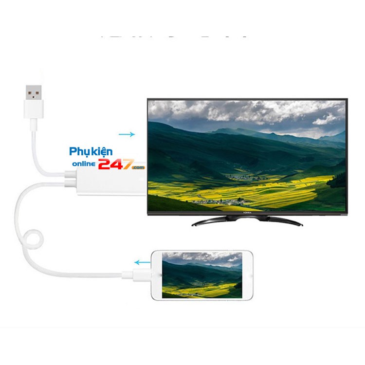 Cáp kết nối HDMI tivi cho IPHONE, IPAD (LIGHTNING to TV cable)