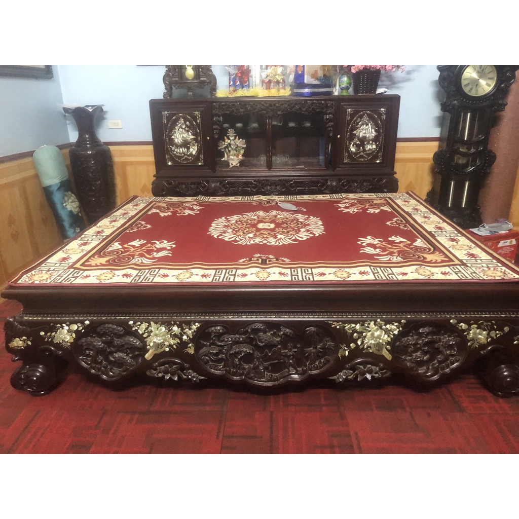 Thảm trải sập chiếu ngựa len dệt nhập khẩu kích thước 1.8 x 2.2m