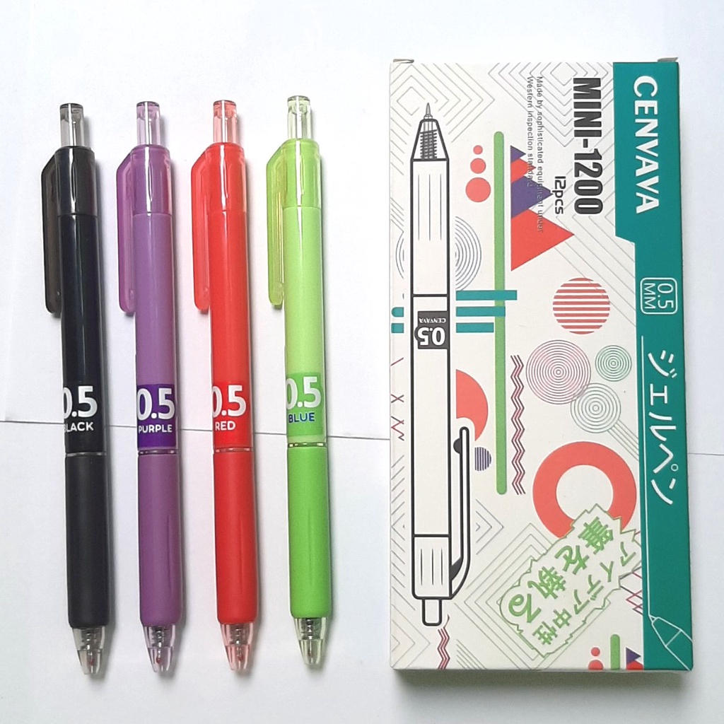 Bút gel bấm mini Cenvava - Ngòi 0.5mm siêu êm