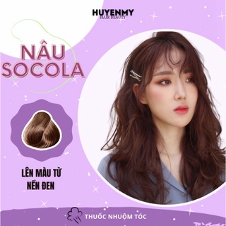 Thuốc Nhuộm Tóc NÂU SOCOLA tặng kèm găng tay, trùm tai ni lông tiện lợi