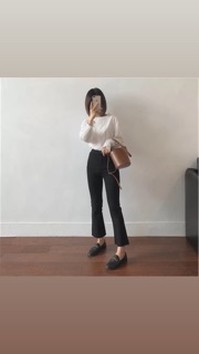 QUẦN JEANS ỐNG LOE LỬNG - ĐEN