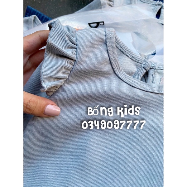 Bộ Thu Bé Gái Tay Nhún Xanh Blue PR