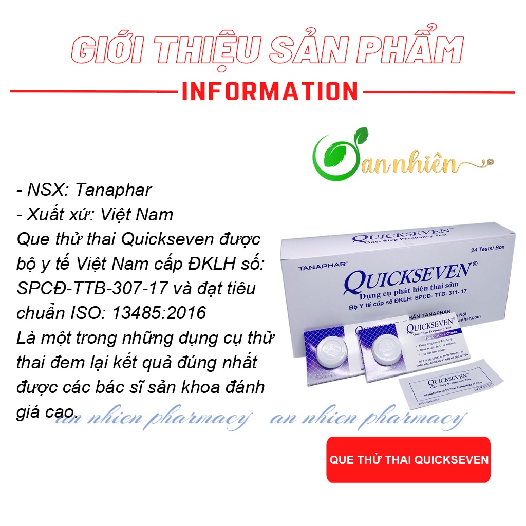 Que thử thai Quickseven – Phát hiện thai sớm - nhanh chóng - đơn giản và chính xác