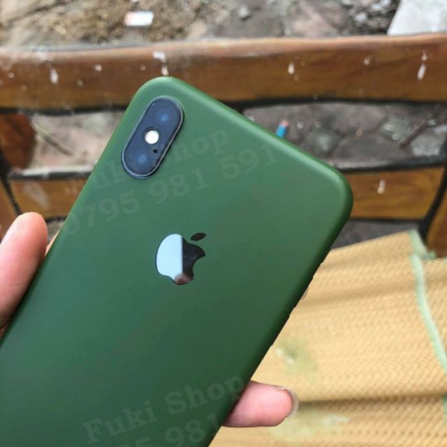 [IPHONE] Tấm dán Skin Full Viền Màu Xanh Rêu Cho iPhone 5 6 7 8 6plus 7plus 8plus X XS XR XSMAX 11 PRO MAX 12 PRO MAX