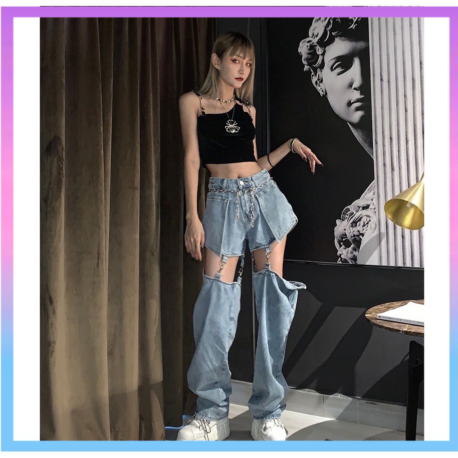 <XS-XL>QUẦN JEANS ULZZANG ỐNG RỘNG NỐI ỐNG SIÊU XỊN XÒ - ORDER 10 NGÀY bm08 | BigBuy360 - bigbuy360.vn