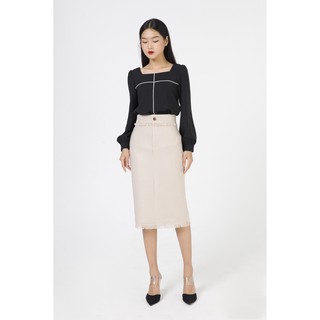 De Leah - Chân váy midi tweed tua rua - Thời Trang Thiết Kế