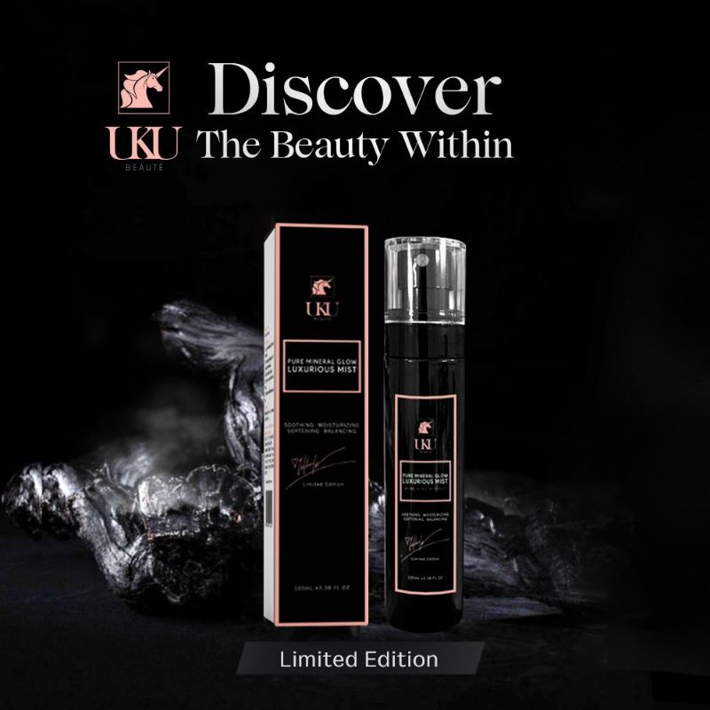 Xịt khoáng tươi cao cấp Pure Mineral Spray - Luxurious Mist UKU Beauté cấp ẩm kiềm dầu 100ml (màu đen cá tính) | BigBuy360 - bigbuy360.vn