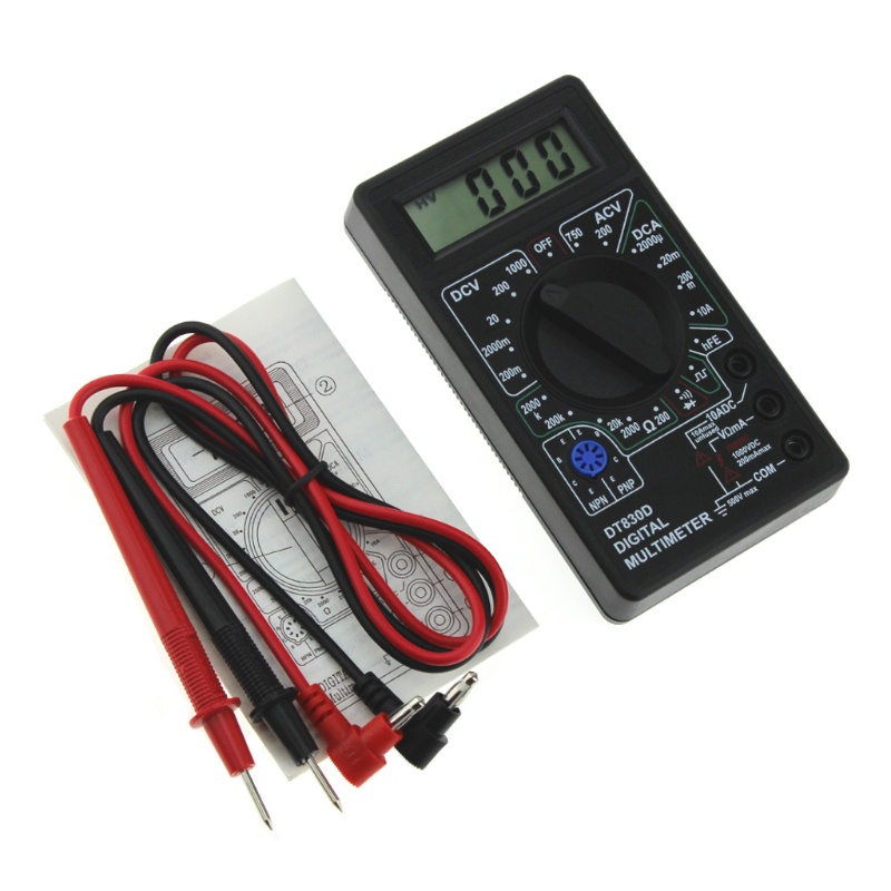 Aoto Máy Đo Vạn Năng Kỹ Thuật Số Mini Màn Hình LCD Với Đầu Dò Điện Áp DC A
