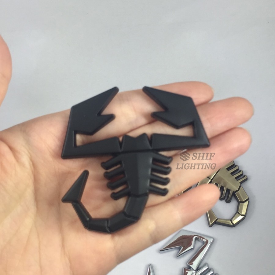 Logo kim loại hình bò cạp dán trang trí xe hơi Fiat Abarth