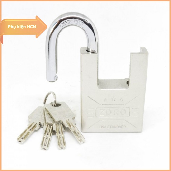 Ổ khoá chống cắt – chống trộm – phiên bản USA Standard bạc – 4 chìa khoá muỗng chống phá khoá an toàn