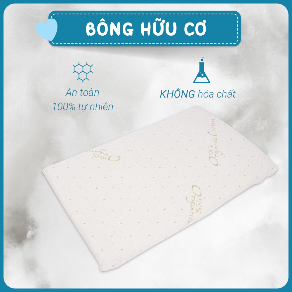 Gối cao su non Cotton hữu cơ ( Organic Cotton ) / vỏ sợi tre (bamboo) chống ngạt cho bé Comfybaby - cho bé từ sơ sinh