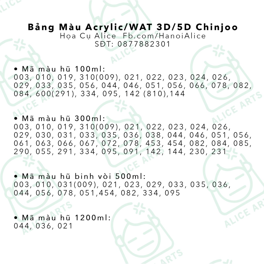 Màu Wat - Goache Gouache Chinjoo Color 25ml/100ml