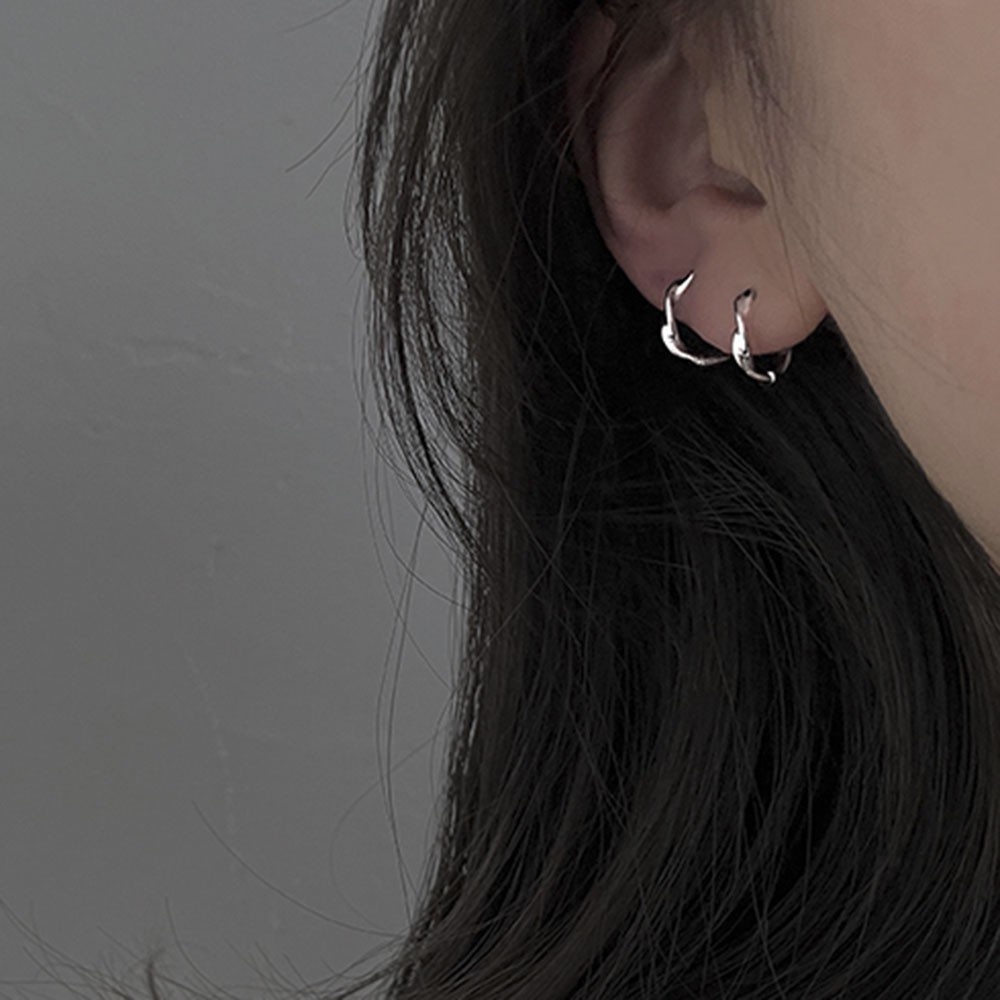 Đôi khuyên tai hình gợn sóng thời trang cho nữ
