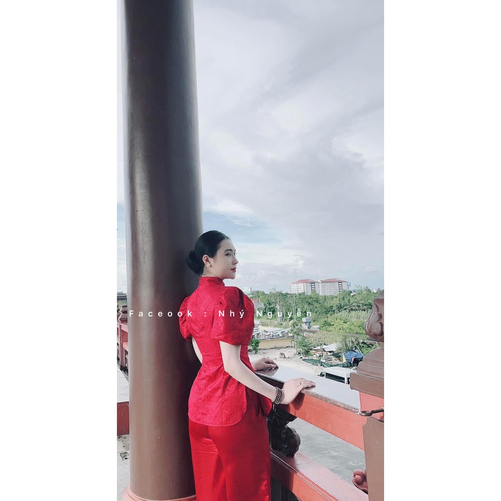 SET GẤM TAY PHỒNG THƯỢNG HẠNG MÀU ĐỎ