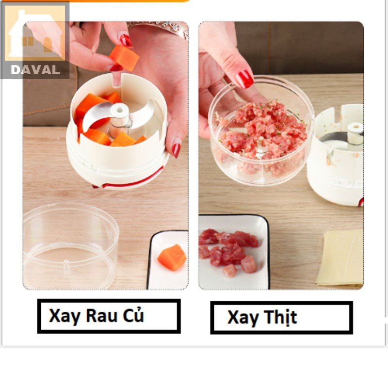 Dụng cụ xay tỏi ớt bằng tay Mini Food Chopper Tiện Dụng, Máy xay tỏi, thực phẩm cầm tay đa năng