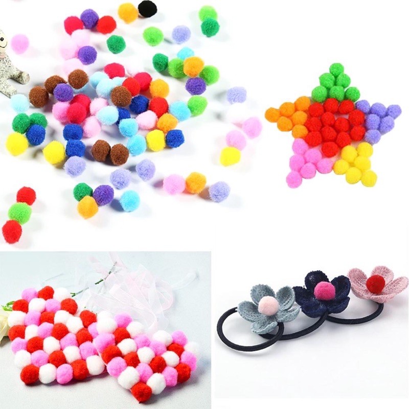 set 20 quả bông Pompom làm đổ hanmade