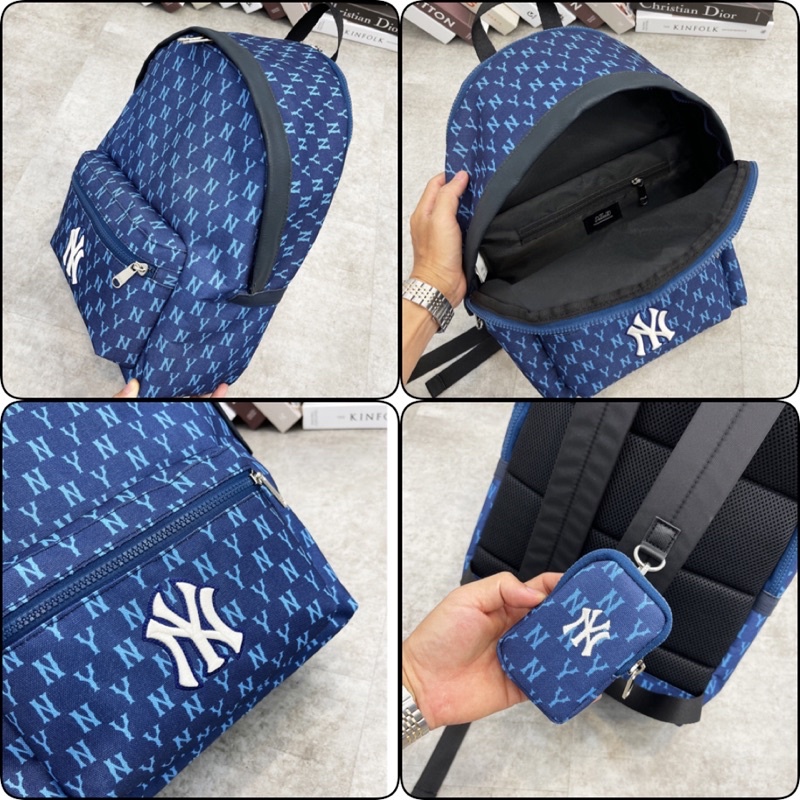 (HÀNG XUẤT XỊN) B486 M/L/B N/Y MONOGRAM BACKPACK NAVY Kích thước: 42 cm x 30 cm x 15 cm Made in Ko/rea full-tem-tag