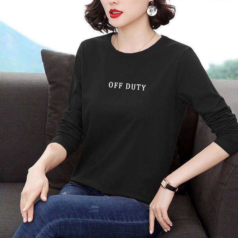 Áo thun tay dài dáng rộng thời trang cho phụ nữ trung niên