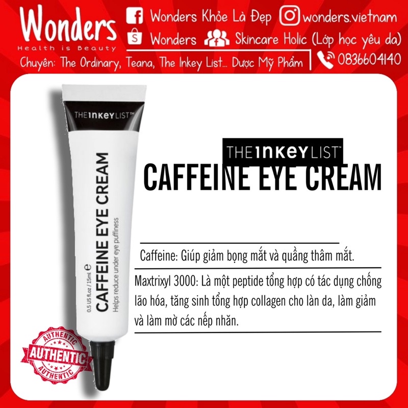 Kem dưỡng mắt The INKEY List Brighten-i Retinol Caffein Eye Cream 15ml (Bill US) | BigBuy360 - bigbuy360.vn