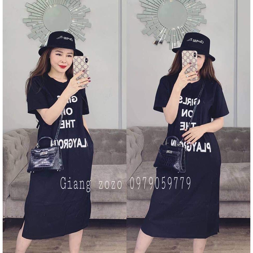 Đầm Xuông In Chữ