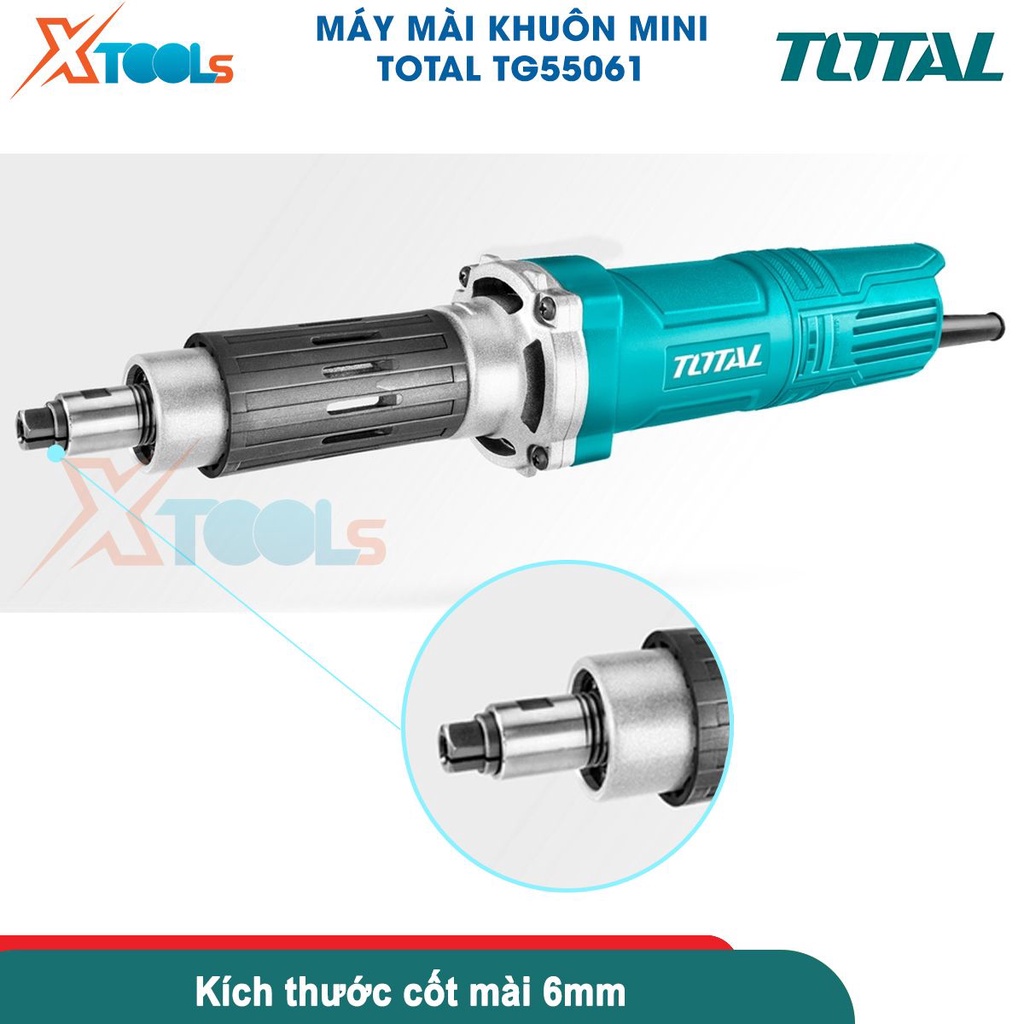 Máy mài khuôn TOTAL TG55061 550W, kích thước cốt mài 6mm dùng đánh bóng bề mặt, gờ nhám gỗ, thép [CHÍNH HÃNG][XTOOLS]