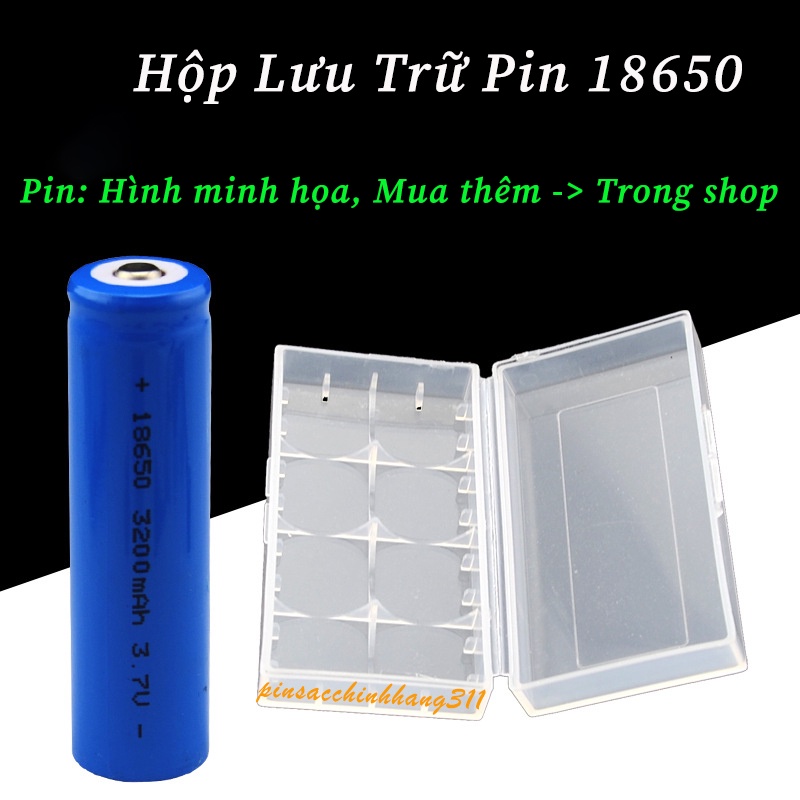Hộp nhựa đựng pin 18650, đựng pin 16340
